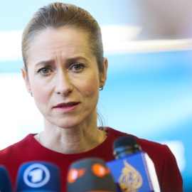 Kaja Kallas, alta representante de la Unión para Asuntos Exteriores, en el Consejo de la Unión Europea del pasado domingo.