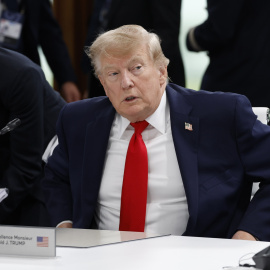 El presidente de los EEUU, Donald Trump, durante la cumbre del G-7.