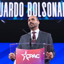 El diputado brasileño Eduardo Bolsonaro, hijo de Jair Bolsonaro, en una imagen de archivo en una Conferencia de Acción Política Conservadora.