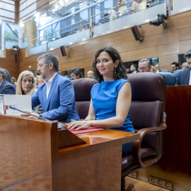 Ayuso, la semana pasada en la Asamblea de Madrid.