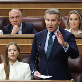 Feijóo, esta mañana en el Congreso.