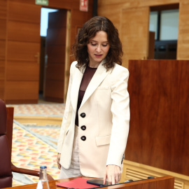 La presidenta de la Comunidad de Madrid, Isabel Díaz Ayuso, durante un pleno en la Asamblea de Madrid, a 21 de mayo de 2026.