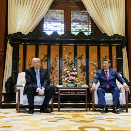 Xi Jinping y Donald Trump durante la visita del presidente de Estados Unidos a China.
