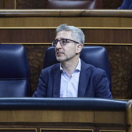 El ministro de Hacienda, Arcadi España, durante una sesión plenaria, en el Congreso de los Diputados, a 18 de junio de 2026.