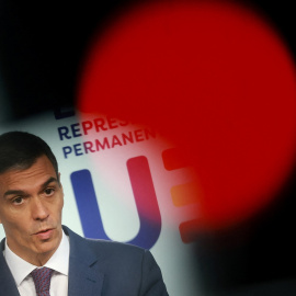 El presidente del Gobierno, Pedro Sánchez, en  la cumbre de líderes de la UE celebrada en Bruselas, Bélgica, el 19 de junio de 2026.