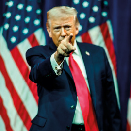 Donald Trump pronuncia un discurso en el Centro Donald J. Trump – John F. Kennedy.