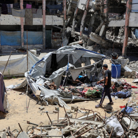 Ciudad de Gaza, este domingo, tras los ataques de Israel.
