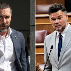 Dos fotos de Víctor de Aldama y Gabriel Rufián.