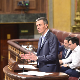 El presidente del Gobierno, Pedro Sánchez, interviene durante una sesión plenaria en el Congreso de los Diputados, a 24 de junio de 2026,