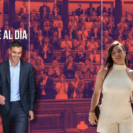 Fotomontaje con las imágenes de Pedro Sánchez y Elisa Mouliaá.