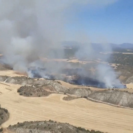 Un incendio forestal en Tamarite en Huesca obliga al desalojo de dos núcleos urbanos.