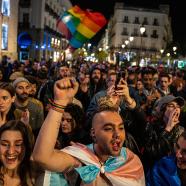 Foto de archivo de cientos de personas durante una manifestación para defender las leyes Trans y LGTBI de la Comunidad de Madrid.Matias Chiofalo Europa Press
