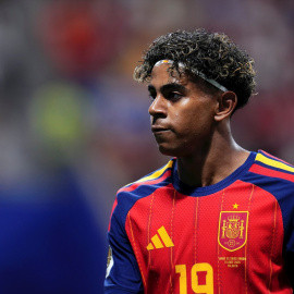 Lamine Yamal en un partido del Mundial 2026.