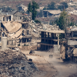 Edificios destruidos en el sur de Líbano, este sábado.