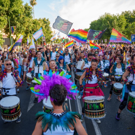Imágenes de la Manifestación del Orgullo en Sevilla. A 27 de junio de 2026 en Sevilla, Andalucía (España).