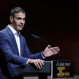 El presidente del Gobierno, Pedro Sánchez, durante la presentación este martes del Plan de Integración y Ciudadanía y de la campaña institucional ‘¿De dónde vienen? Vienen de hacer país’