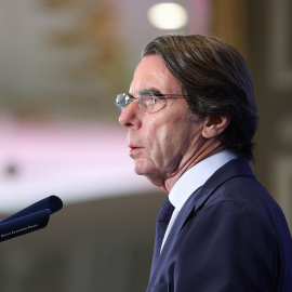 El expresidente del Gobierno José María Aznar, en el acto de ayer en Madrid.