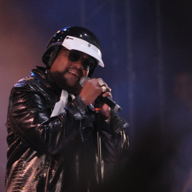 Victor Willis durante una actuación con el grupo Village People, a 21 de julio de 2023, en San Sebastián.