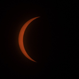 Imagen del eclipse solar vislumbrado en México en 2024.