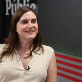 Jimena González en la redacción de 'Público'.