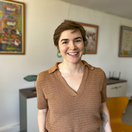 Grace Mausser, copresidenta dels Socialistes Democràtics d'Amèrica a Nova York durant una visita a Barcelona (1/07/2026)
