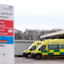 Imagen de archivo de ambulancias de hospital de Basingstoke en Inglaterra.