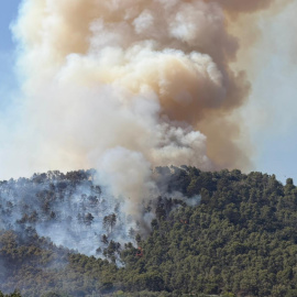 Columna de fum a l'incendi de Sentmenat