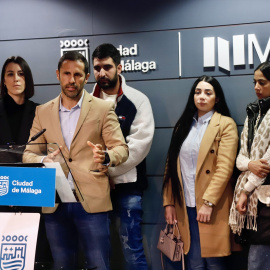 Familaires de Haitam M., durante una rueda de prensa en diciembre pasado en Málaga.