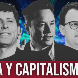 Ilustración de Sam Altman, Elon Musk y Dario Amodei