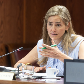 La Vicepresidenta Tercera del Gobierno y Ministra de Transición Ecológica, Sara Aagesen, durante la compareciencia ante la Comisión de Investigación de las deficiencias y presuntas irregularidades.