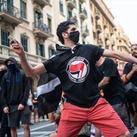 Manifestante antifascista, imagen de archivo.