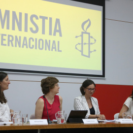Rueda de prensa de Amnistía Internacional sobre el espionaje con Pegasus a personas vinculadas al independentismo catalán.