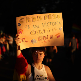 Personas en las calles de Madrid, durante la manifestación estatal del Orgullo LGTBI+ 2026,