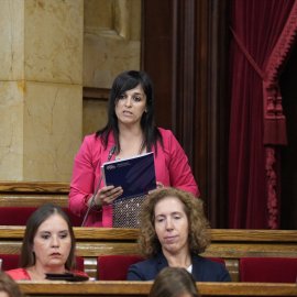 La diputada y presidenta de Aliança Catalana, Silvia Orriols, interviene durante un sesión de control al Govern, en el Parlament de Catalunya, a 8 de julio de 2026