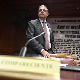 El expresidente de correos y telégrafos, Juan Manuel Serrano Quintana, comparece en la Comisión de Investigación del ‘caso Koldo’, en el Senado.