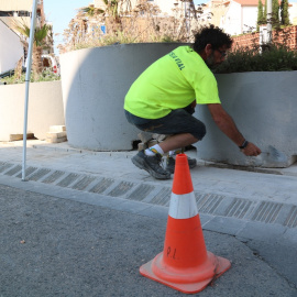 Imatge de la brigada de la Ràpita, que ha instal·lat polseres intel·ligents pels seus treballadors per mesurar les possibles onades de calor