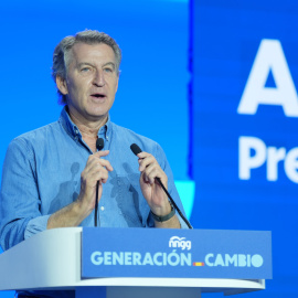 Alberto Nuñez Feijóo, en Valladolid, este sábado.