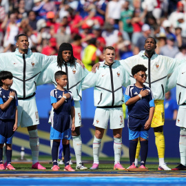 Parte de la selección francesa en uno de los partidos del Mundial.