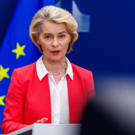La presidenta de la Comisión Europea, Ursula von der Leyen, durante la presentación de un panel especial sobre la seguridad infantil en internet.