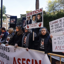 Una concentración convocada por asociaciones de víctimas de la DANA, frente a los juzgados de Catarroja, a 12 de enero de 2026.