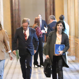 La portaveu d'AIiança Catalana al Parlament, Sílvia Orriols, i el portaveu de Vox, Joan Garriga, en una imatge d'arxiu