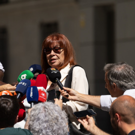La presidenta del PSOE, Cristina Narbona, a su salida de la Audiencia Nacional este miércoles.