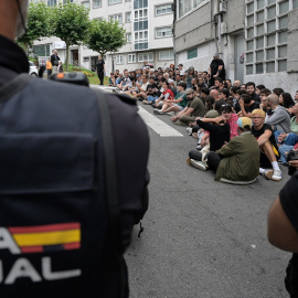 Concentración el pasado 9 de junio en A Coruña para protestar por el desahucio de una refugiada de la guerra de Ucrania y sus dos hijos.