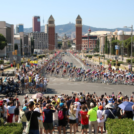 El pas del Tour de França per l'avinguda Maria Cristina de Barcelona, el passat 5 de juliol. 05/07/2026