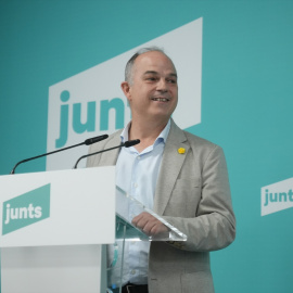 El secretario general de Junts per Catalunya, Jordi Turull, durante una rueda de prensa, en una imagen de archivo.