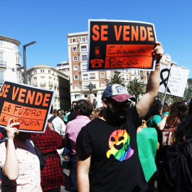 Fotografía de archivo de una manifestación en Andalucía por la educación pública