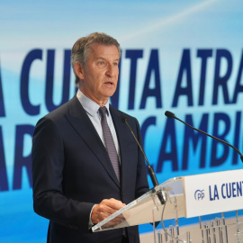 Alberto Núñez Feijóo durante su balance de curso antes del parón de agosto.