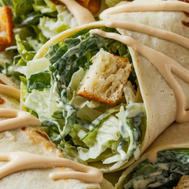 Receta de wrap de ensalada César.