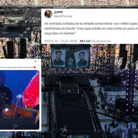 Montaje con una foto del evento de La Velada del Año, y publicaciones de redes.