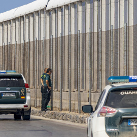 La Guardia Civil en la frontera sur entre España y Marruecos en Melilla.